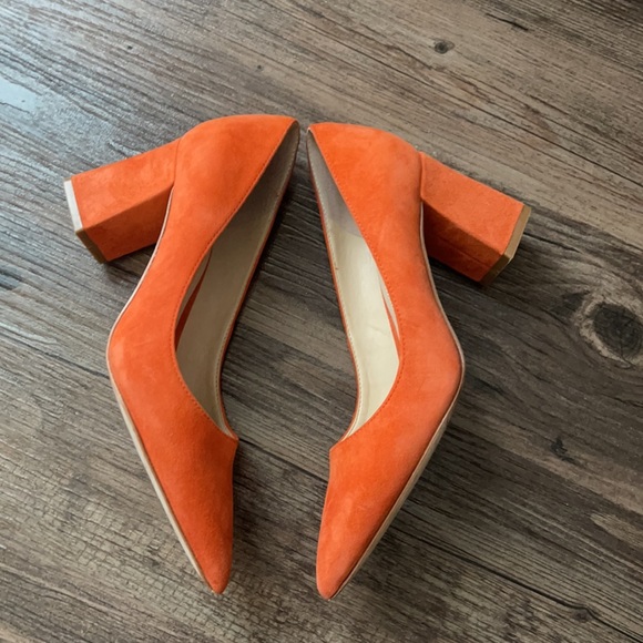 Orange low block heel - Picture 4 of 5